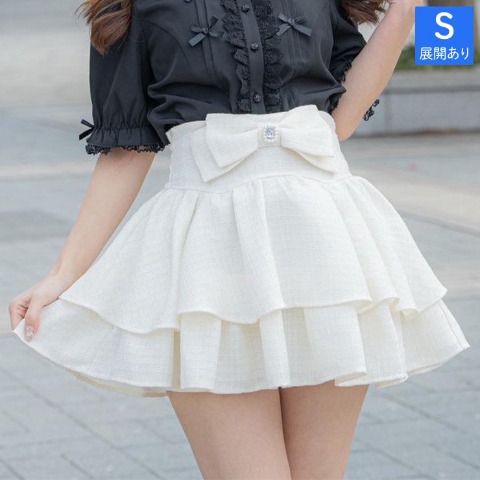 フロントリボン付きティアードスカート（眞白ありす）